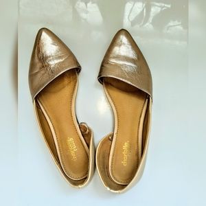 Charlotte Russe super cute flats gold pointed sz 6